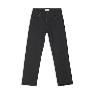(Women) Balenciaga FW22 Black Button-Straight Fit Jeans 697885TBP471029