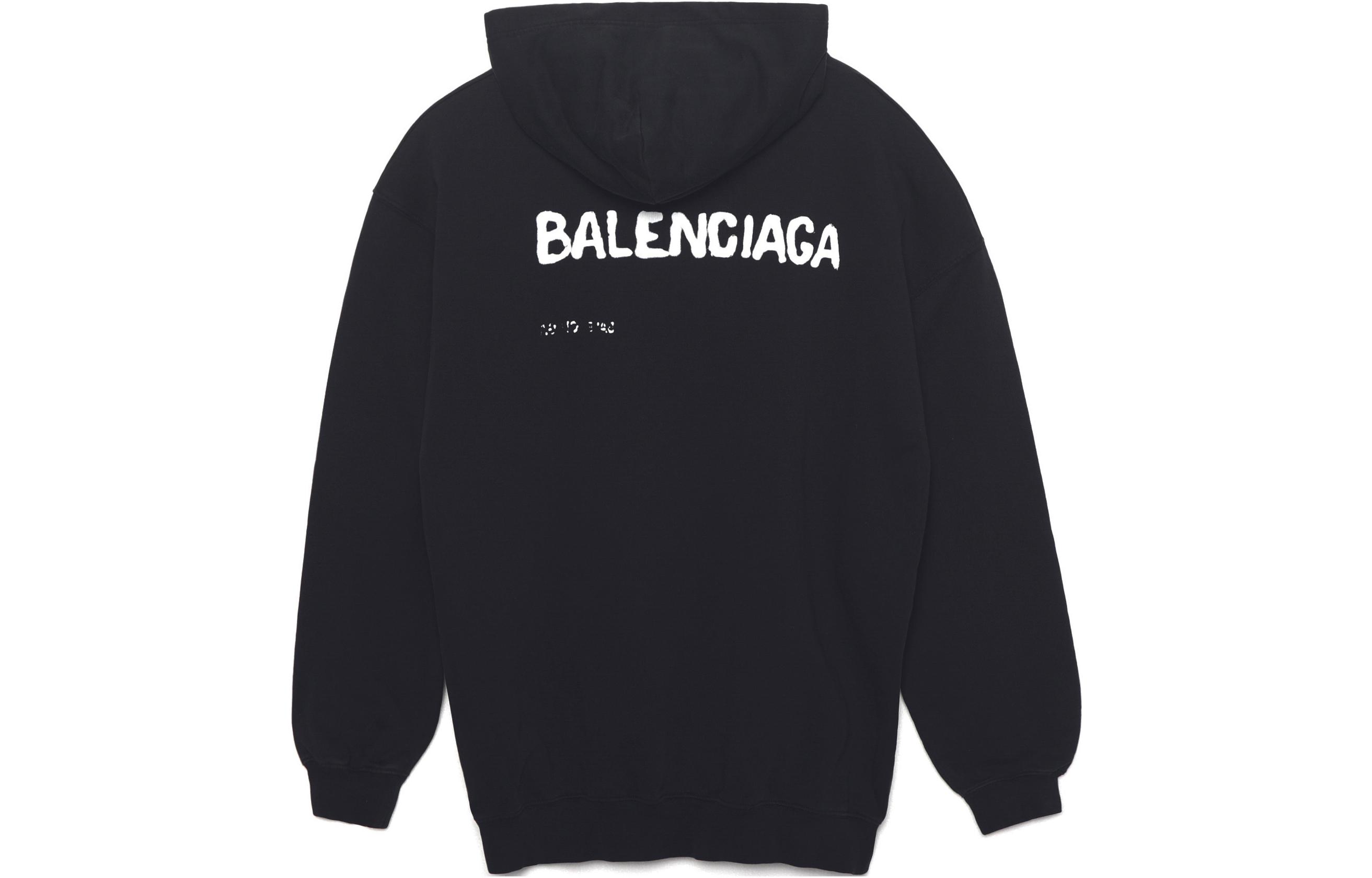 (Women) Balenciaga FW22  Black Hoodie with Logo Print. 578135TOVO61070 圖 3