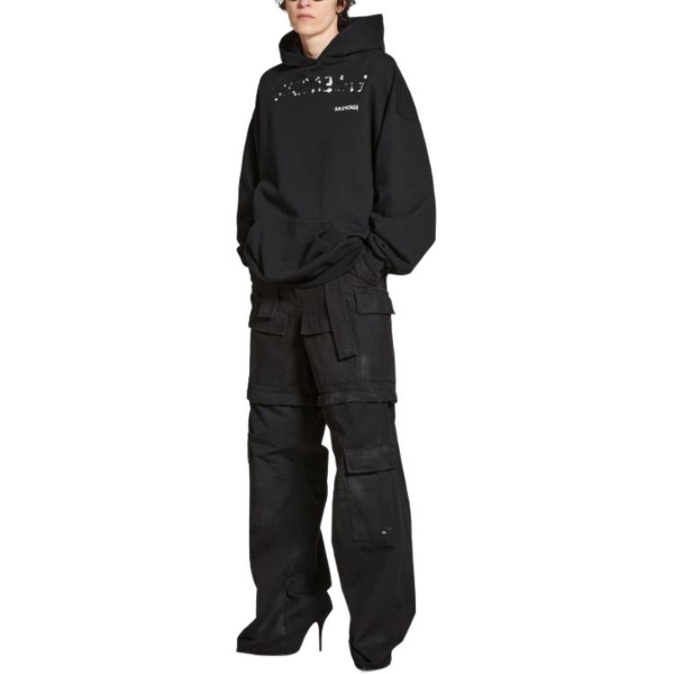 (Women) Balenciaga FW22  Black Hoodie with Logo Print. 578135TOVO61070 圖 4