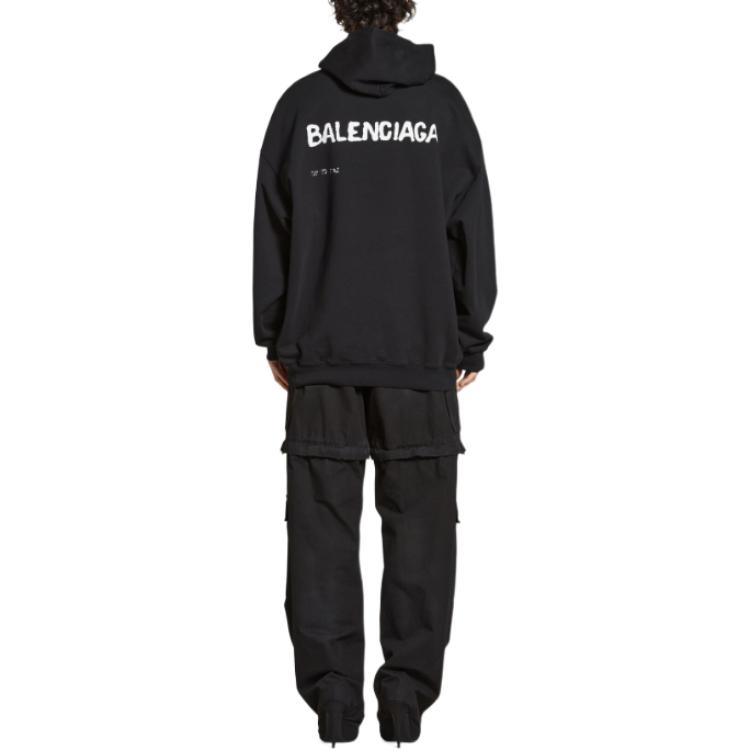 (Women) Balenciaga FW22  Black Hoodie with Logo Print. 578135TOVO61070 圖 5