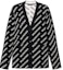 Buy (Women) Balenciaga FW22 Black Knit Cardigan with Logo Letter Print. 719631T16601070