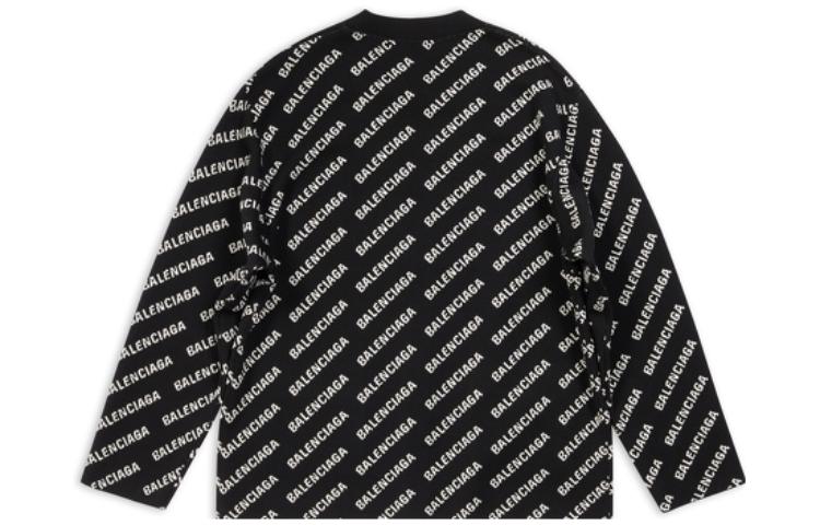 Lookbook (Women) Balenciaga FW22  Black Knit Cardigan with Logo Letter Print. 719631T16601070