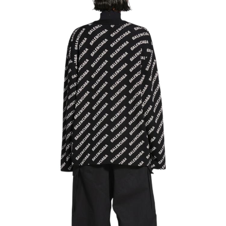 Details for (Women) Balenciaga FW22  Black Knit Cardigan with Logo Letter Print. 719631T16601070