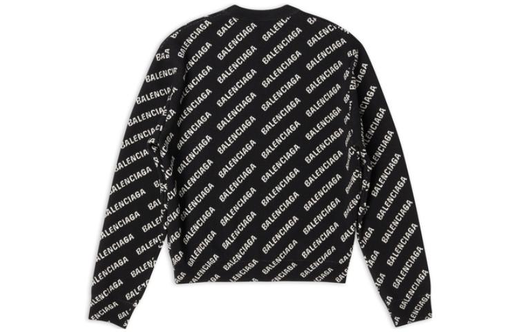 Lookbook (W) 발렌시아가 FW22 블랙 니트 로고 프린트 스웨터. 719605T16601070