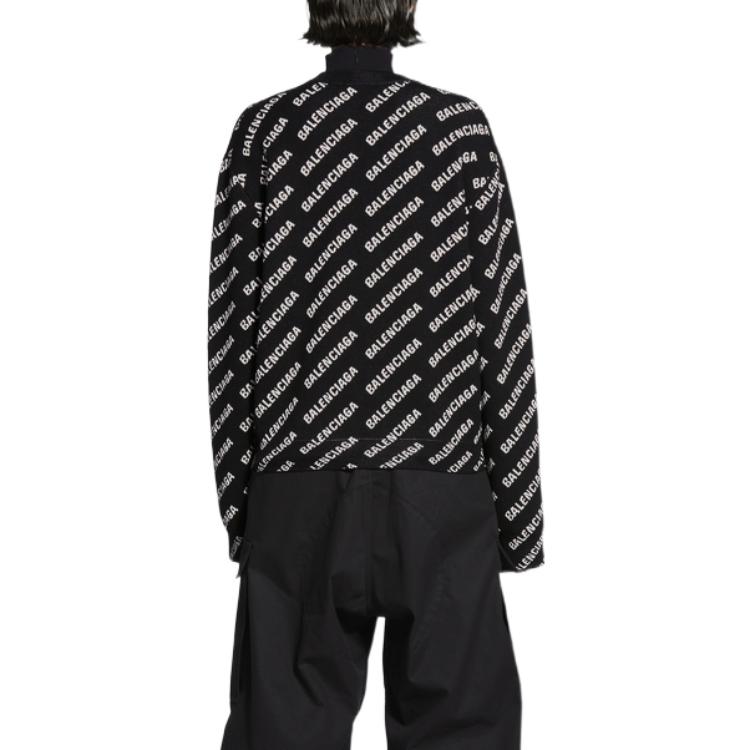 Purchase (W) 발렌시아가 FW22 블랙 니트 로고 프린트 스웨터. 719605T16601070