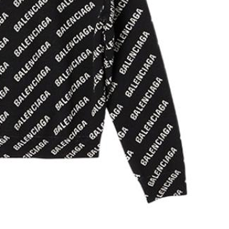 Cheap (W) 발렌시아가 FW22 블랙 니트 로고 프린트 스웨터. 719605T16601070