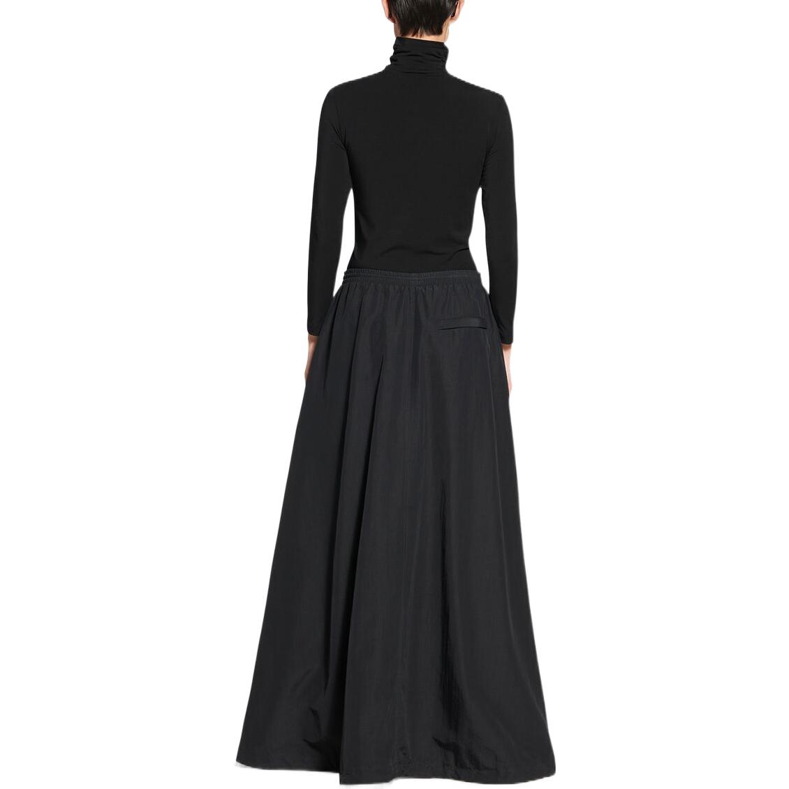 Purchase (W) 발렌시아가 FW22 블랙 로고 프린트 롱 스커트 (밴딩 허리). 704356TKO481000