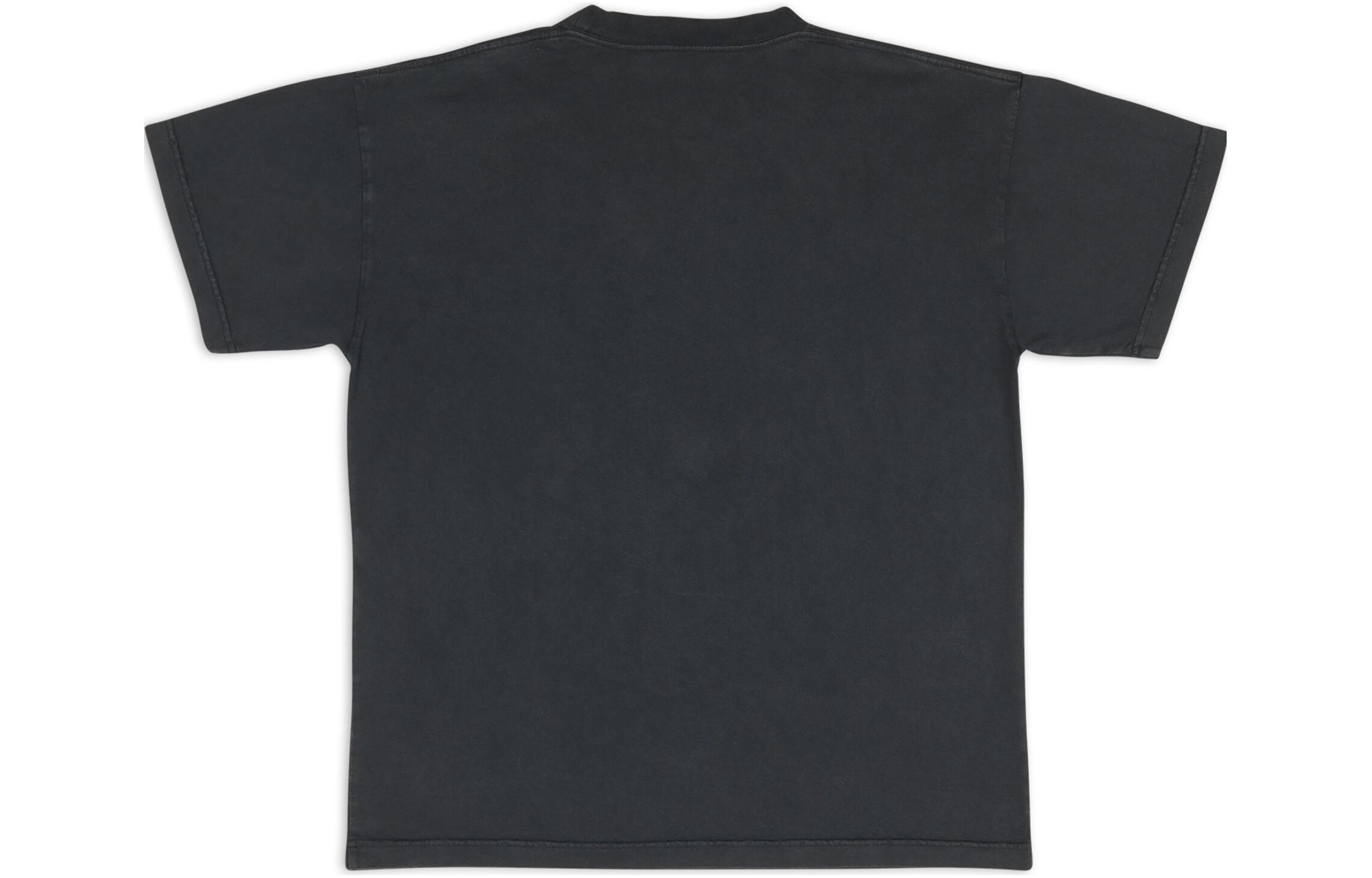 (Women) Balenciaga FW22  Black Loose Fit Embroidered Logo Tee Shirt. 612965TMVG79034 圖 3