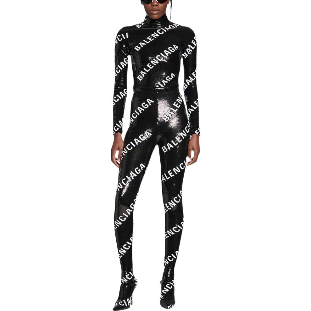 (Women) Balenciaga FW22  Black Oversized Logo Print Knit Sweater. 704372TMR681070 圖 3