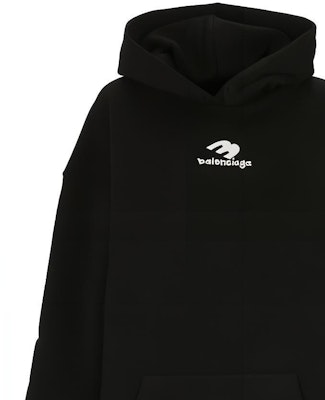 (Women) Balenciaga FW22 Black Oversized Logo Print Hoodie. 578135TNVH21070 Details for (Women) Balenciaga FW22 Black Oversized Logo Print Hoodie. 578135TNVH21070