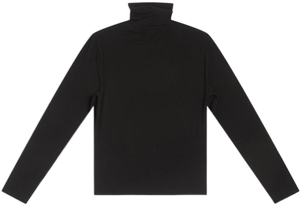 (W) Balenciaga FW22 Kaos Lengan Panjang Hitam Polos Leher Tinggi. 698519TCV131000 Order (W) Balenciaga FW22 Kaos Lengan Panjang Hitam Polos Leher Tinggi. 698519TCV131000