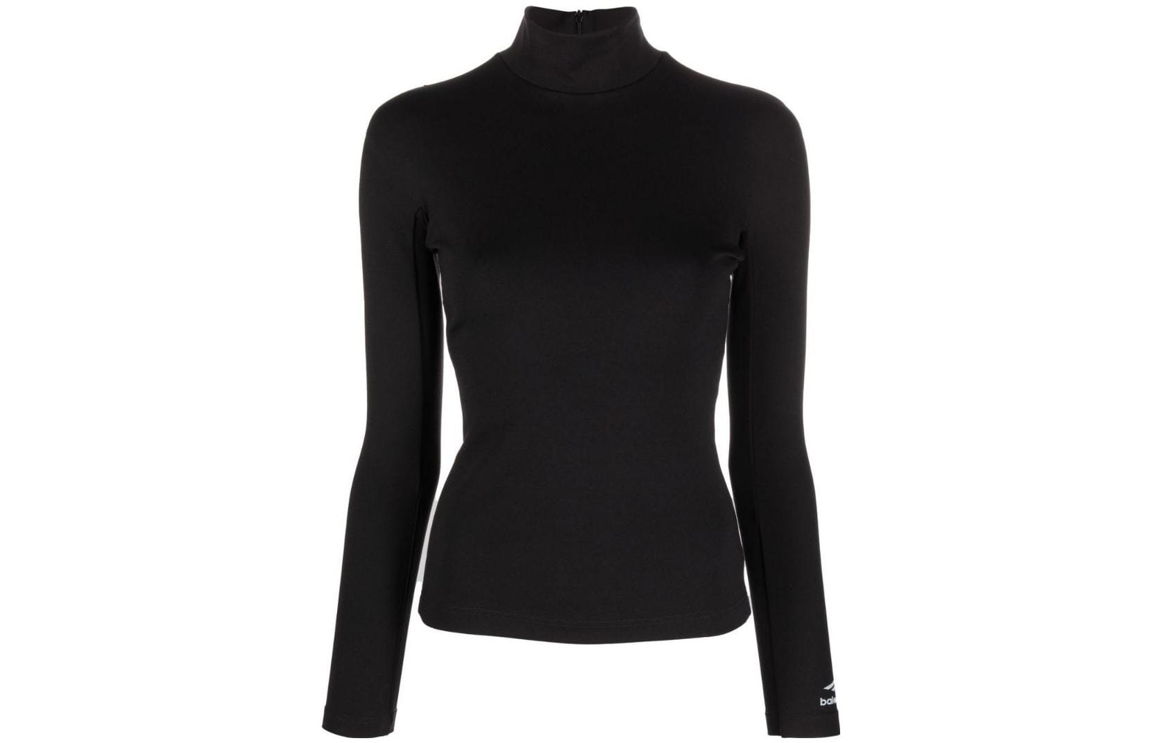(Women) Balenciaga FW22  Black Turtleneck Slim-Fit Knit Pullover Sweater. 720084TTK211000 圖 2