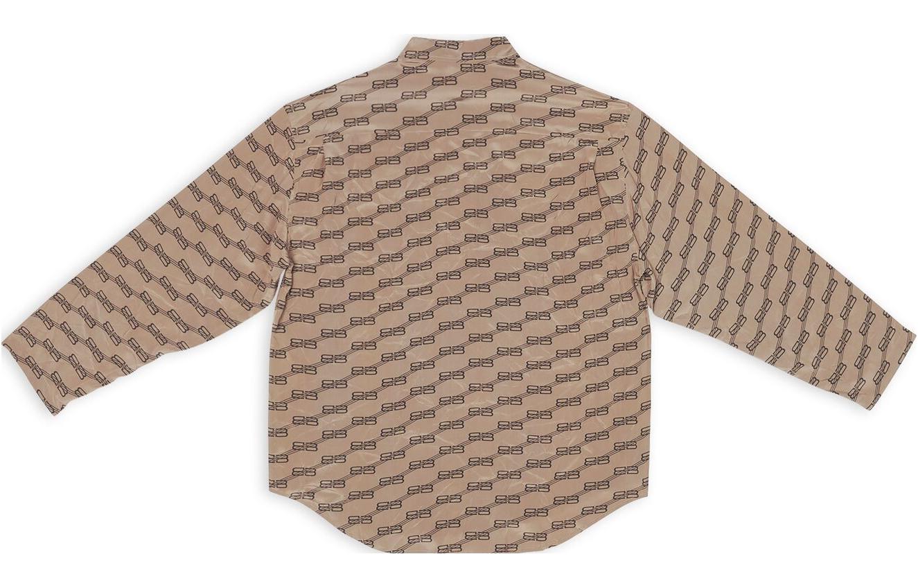 Lookbook (Women) Balenciaga FW22  Geometric Print Long Sleeve Brown Shirt. 681631TML359378