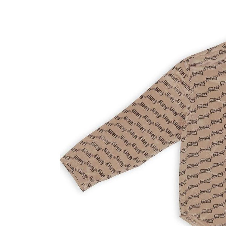 Details for (Women) Balenciaga FW22  Geometric Print Long Sleeve Brown Shirt. 681631TML359378