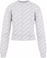 Buy (W) Balenciaga FW22 灰色字母Logo印花圓領長袖上衣。 704421T32331461