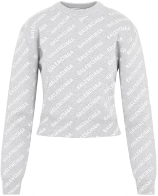 (W) Balenciaga FW22 灰色字母Logo印花圓領長袖上衣。 704421T32331461 Buy (W) Balenciaga FW22 灰色字母Logo印花圓領長袖上衣。 704421T32331461