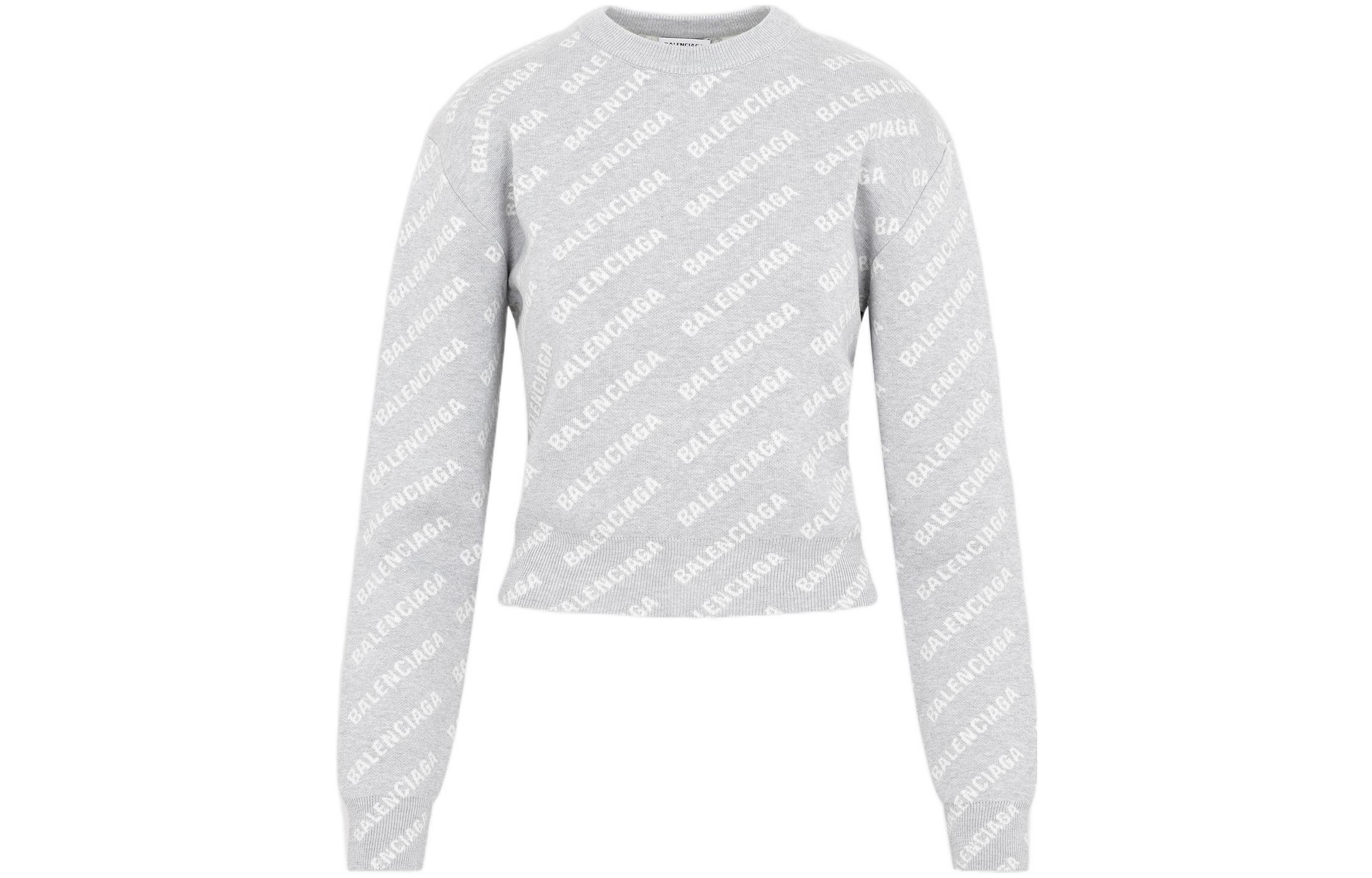 Order (W) Balenciaga FW22 灰色字母Logo印花圓領長袖上衣。 704421T32331461