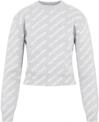 (W) Balenciaga FW22 灰色字母Logo印花圓領長袖上衣。 704421T32331461 Order (W) Balenciaga FW22 灰色字母Logo印花圓領長袖上衣。 704421T32331461