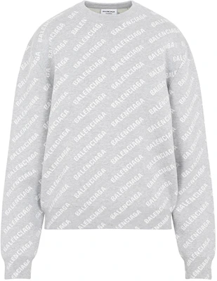 (Women) Balenciaga FW22 Grey Pullover Hoodie with Allover Logo Print. 704428T32331461 Buy (Women) Balenciaga FW22 Grey Pullover Hoodie with Allover Logo Print. 704428T32331461