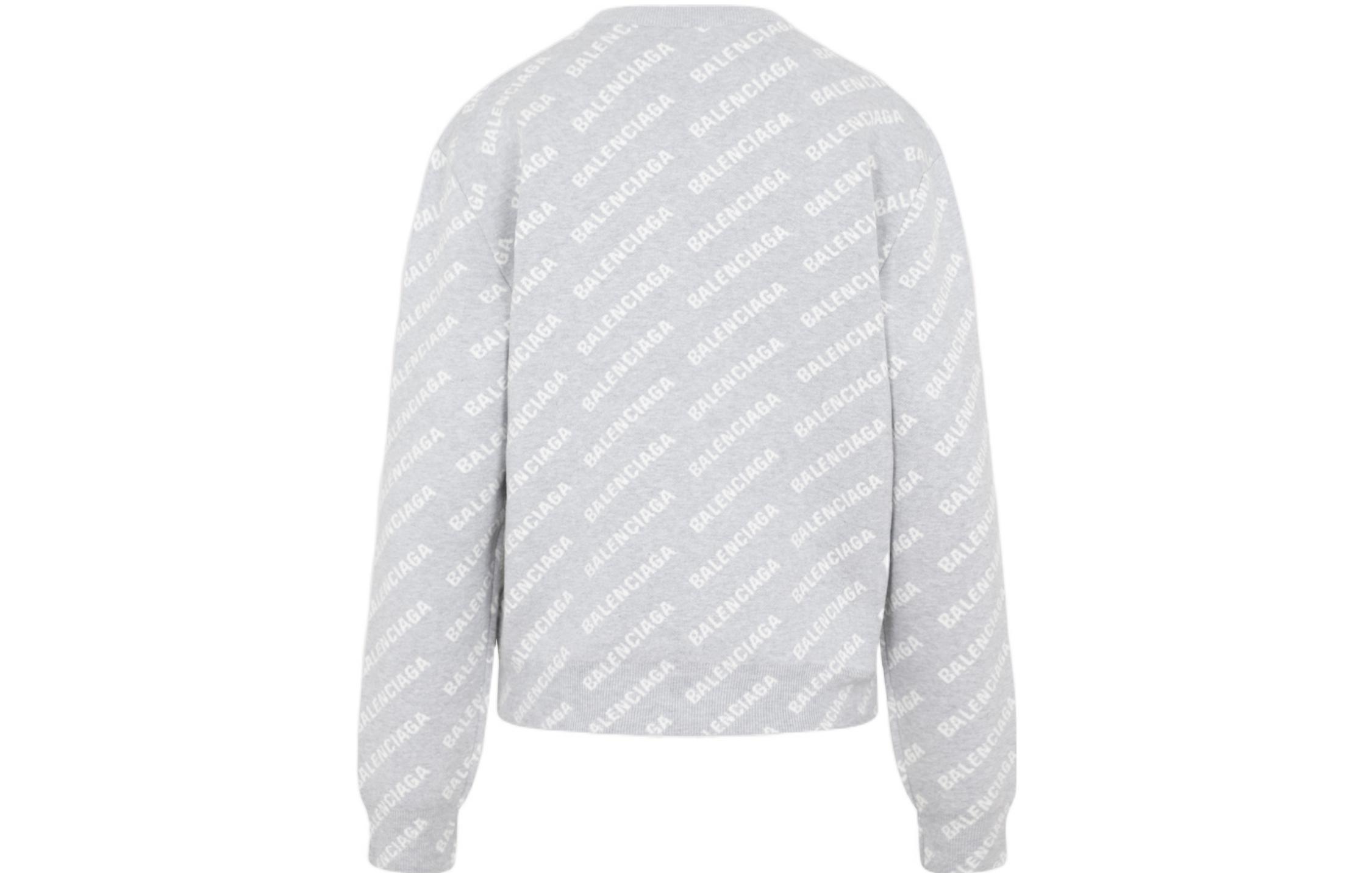 Lookbook (Women) Balenciaga FW22  Grey Pullover Hoodie with Allover Logo Print. 704428T32331461