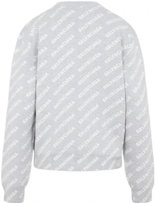 (Women) Balenciaga FW22 Grey Pullover Hoodie with Allover Logo Print. 704428T32331461 Lookbook (Women) Balenciaga FW22 Grey Pullover Hoodie with Allover Logo Print. 704428T32331461