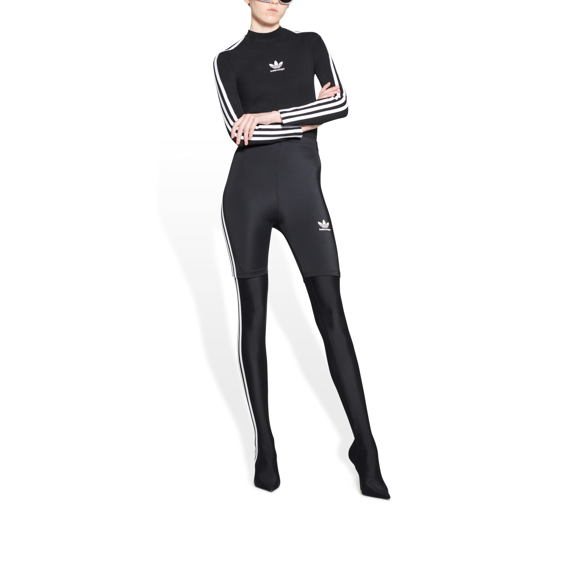 Shop (W) Balenciaga Seluar Pendek Biker Pinggang Tinggi Bersulam FW22. 725599TYK071000