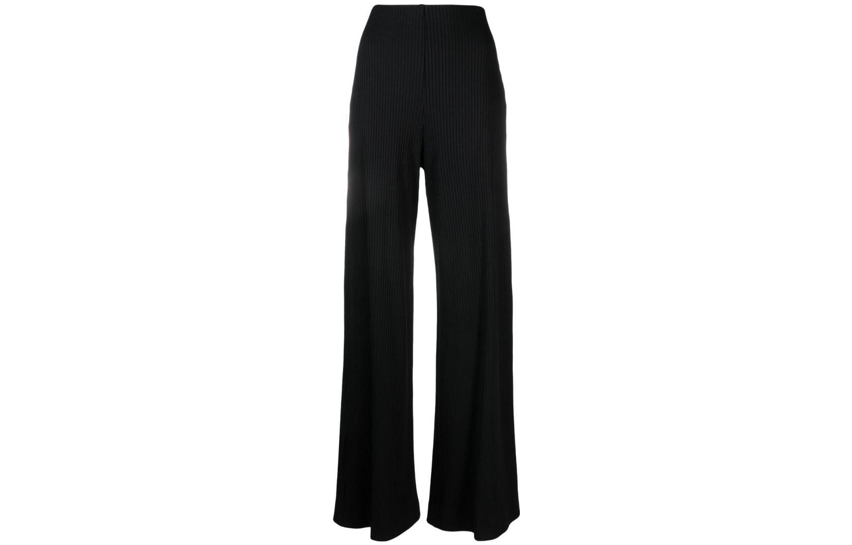 (Women) Balenciaga FW22  High-Waist Knit Wide-Leg Pants Black 720300TEV031000