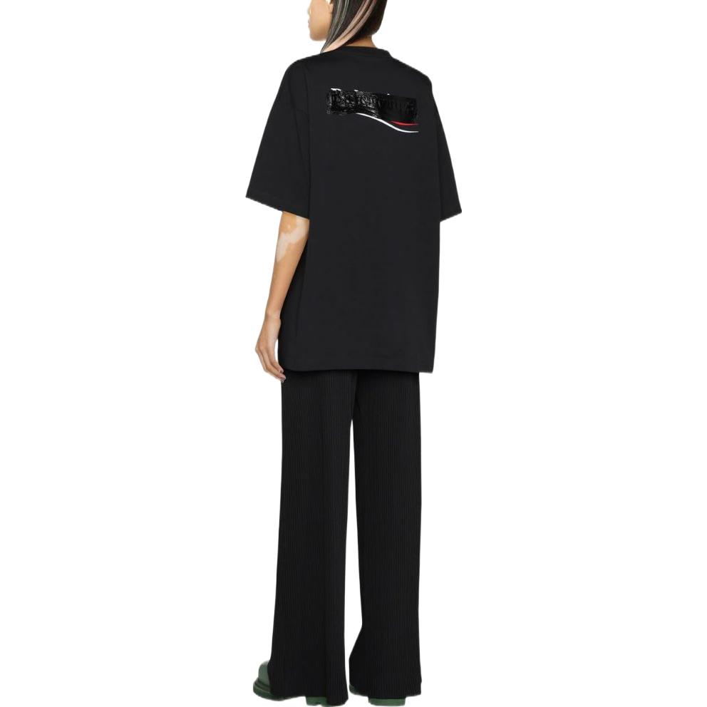 Shop (W) 발렌시아가 FW22 하이웨이스트 니트 와이드 레그 팬츠 블랙 720300TEV031000