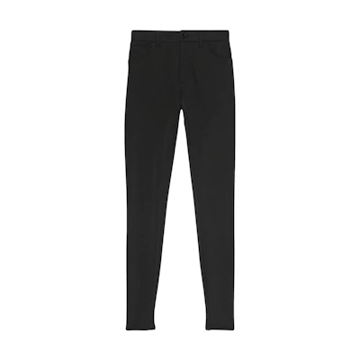 (Women) Balenciaga FW22 High-Waist Slim Fit Black Casual Straight Pants. 704752TVK151000