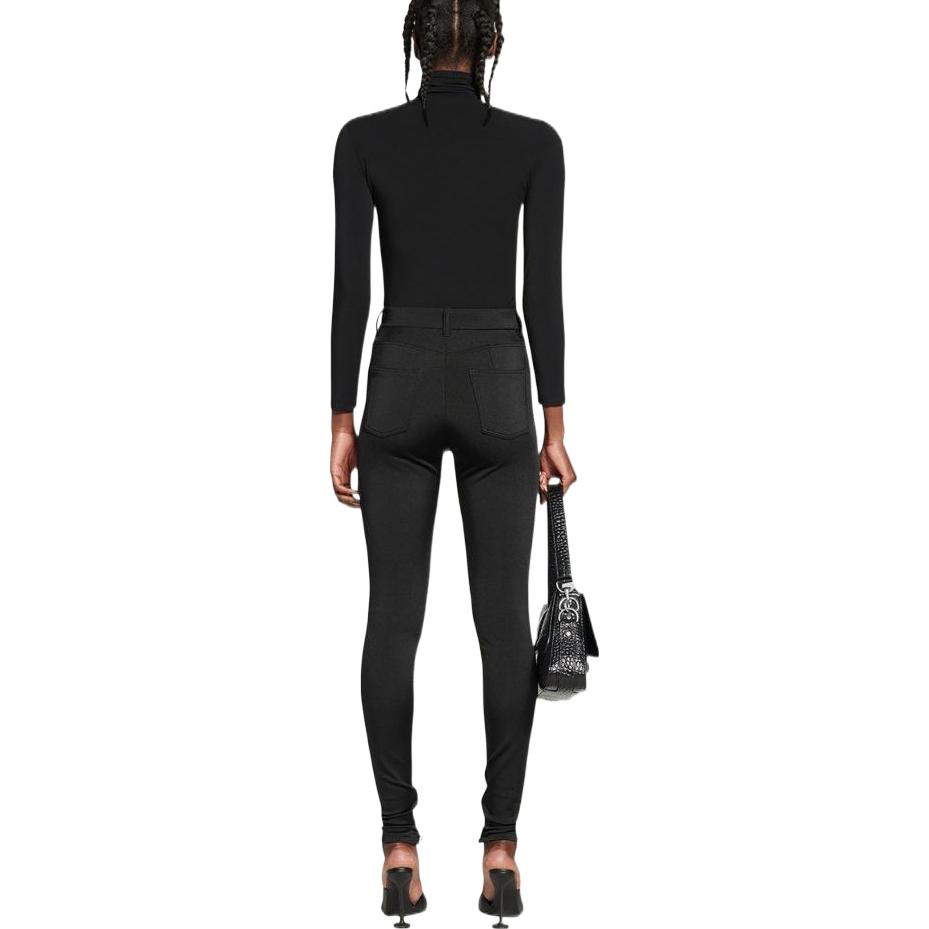 Purchase (W) 발렌시아가 FW22 하이웨이스트 슬림핏 블랙 캐주얼 스트레이트 팬츠. 704752TVK151000