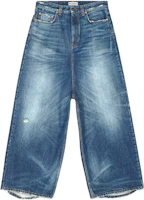 (Women) Balenciaga FW22 High-Waisted Loose Wide-Leg Blue Denim Jeans. 706652TBP484455 (Women) Balenciaga FW22 High-Waisted Loose Wide-Leg Blue Denim Jeans. 706652TBP484455