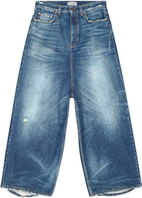 (W) 발렌시아가 FW22 하이 웨이스트 루즈 와이드 레그 블루 데님 진. 706652TBP484455 Buy (W) 발렌시아가 FW22 하이 웨이스트 루즈 와이드 레그 블루 데님 진. 706652TBP484455