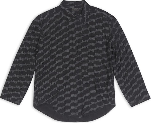 (Women) Balenciaga FW22 Logo Print Long Sleeve Loose Fit Shirt Black 681631TML351269 Buy (Women) Balenciaga FW22 Logo Print Long Sleeve Loose Fit Shirt Black 681631TML351269