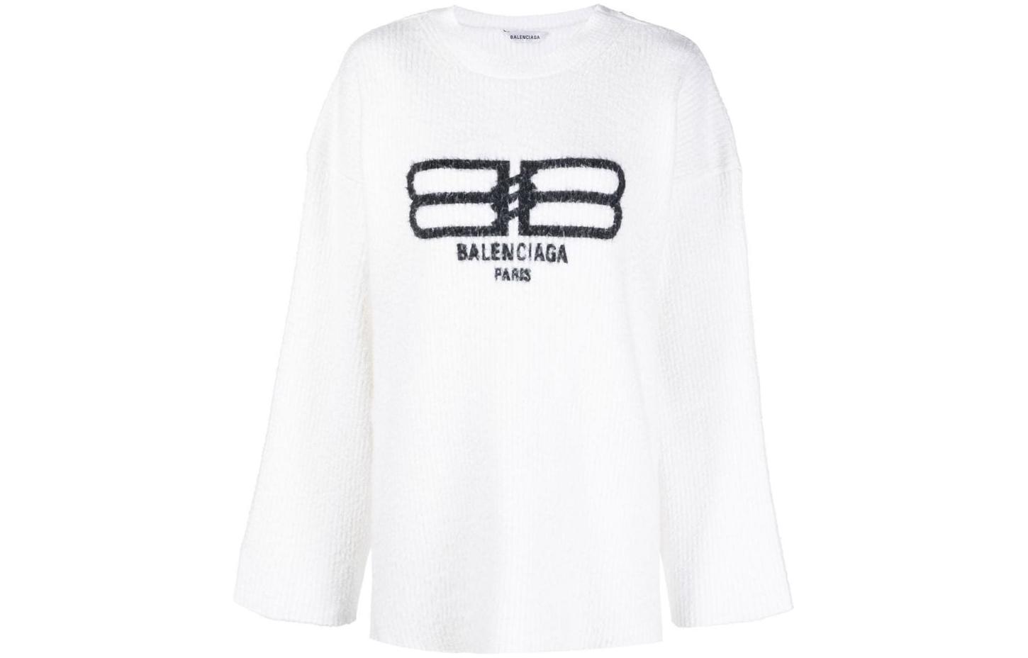 Order (W) 발렌시아가 FW22 로고 프린트 스웨터 화이트 706987T32509040