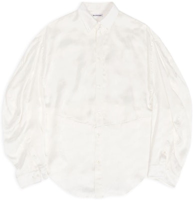 (W) Balenciaga FW22 Camisa Blanca de Manga Larga Loose Fit con Logo BB Monograma 704461TMO689016 Order (W) Balenciaga FW22 Camisa Blanca de Manga Larga Loose Fit con Logo BB Monograma 704461TMO689016