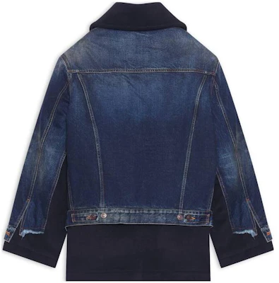 (W) Balenciaga FW22 Jaket Denim Patchwork Biru Longgar Potongan Pendek Frayed 681711TJW754021 Lookbook (W) Balenciaga FW22 Jaket Denim Patchwork Biru Longgar Potongan Pendek Frayed 681711TJW754021