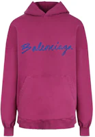(Women) Balenciaga FW22 Loose Fit Logo Embroidered Hoodie Rose Pink 675003TMVB55079 (Women) Balenciaga FW22 Loose Fit Logo Embroidered Hoodie Rose Pink 675003TMVB55079
