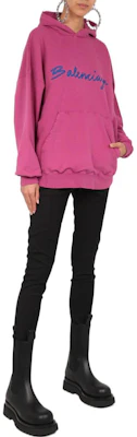 (W) Balenciaga FW22 Hoodie Longgar Logo Sulam Warna Rose Pink 675003TMVB55079 Shop (W) Balenciaga FW22 Hoodie Longgar Logo Sulam Warna Rose Pink 675003TMVB55079