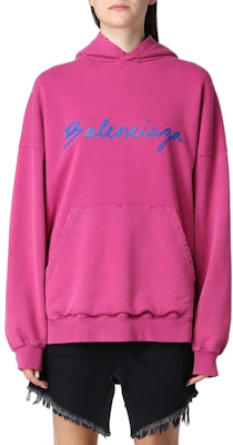 (W) Balenciaga FW22 Hoodie Longgar Logo Sulam Warna Rose Pink 675003TMVB55079 Purchase (W) Balenciaga FW22 Hoodie Longgar Logo Sulam Warna Rose Pink 675003TMVB55079