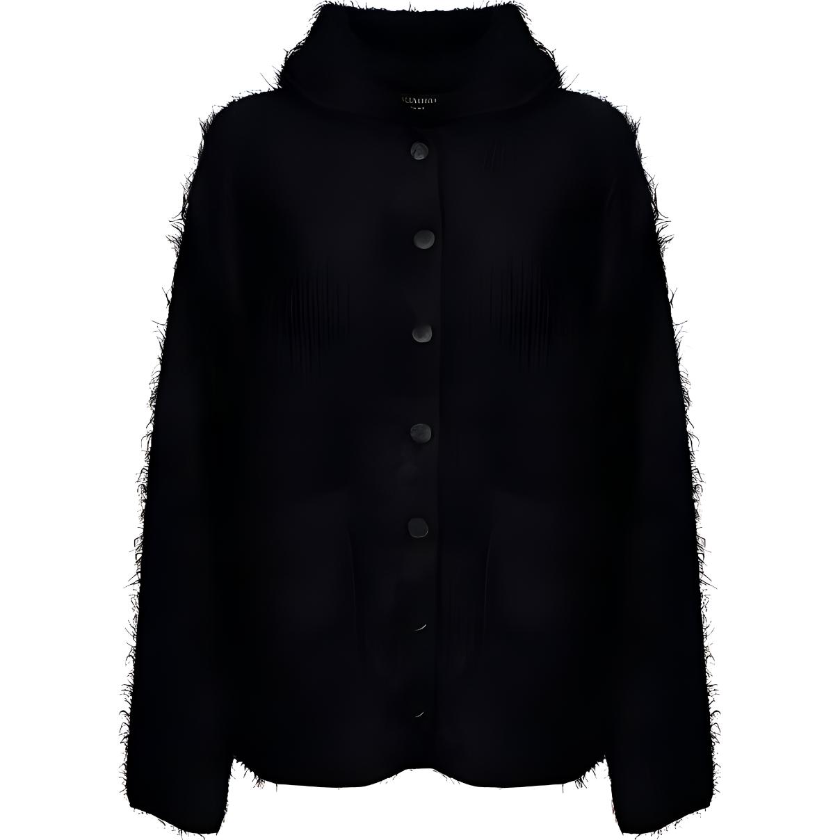 (Women) Balenciaga FW22  Loose Fit Solid Single-Breasted Black Jacket. 719001T16571000