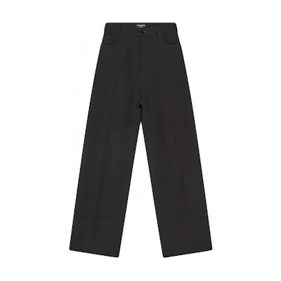 (Women) Balenciaga FW22 Loose Straight-Fit Trousers Black. 704716TIT221000