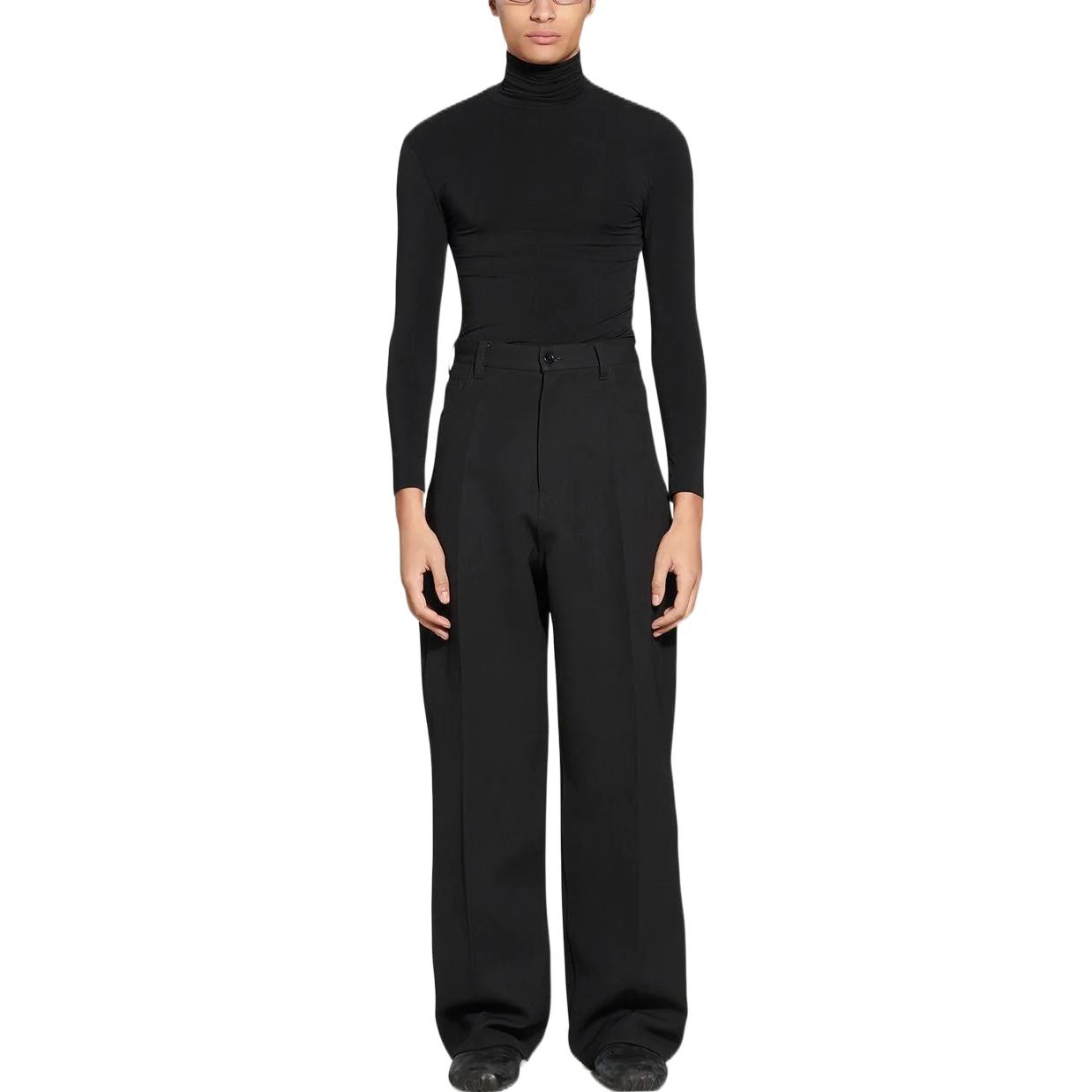 Shop (W) Balenciaga FW22 寬鬆直筒長褲 黑色. 704716TIT221000