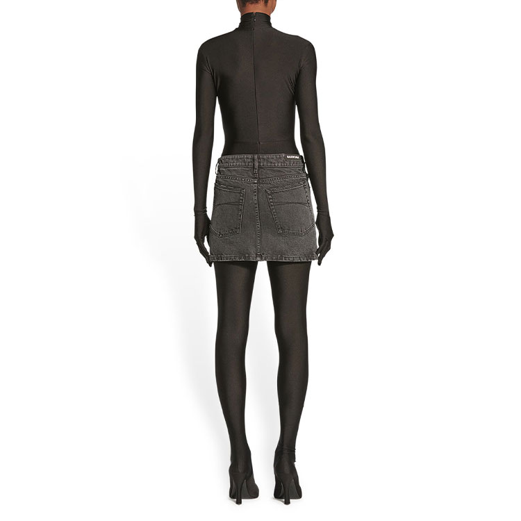 Purchase (W) 발렌시아가 FW22 로우라이즈 블랙 데님 미니스커트 681802TMW221044