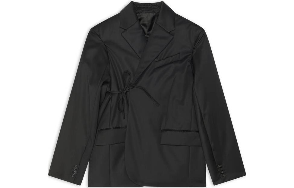 (Women) Balenciaga FW22  Oversized Back-Tied Long Sleeve Jacket Black 704472TJT351000 圖 3
