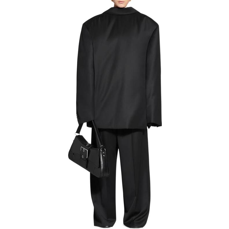 (Women) Balenciaga FW22  Oversized Back-Tied Long Sleeve Jacket Black 704472TJT351000 圖 4