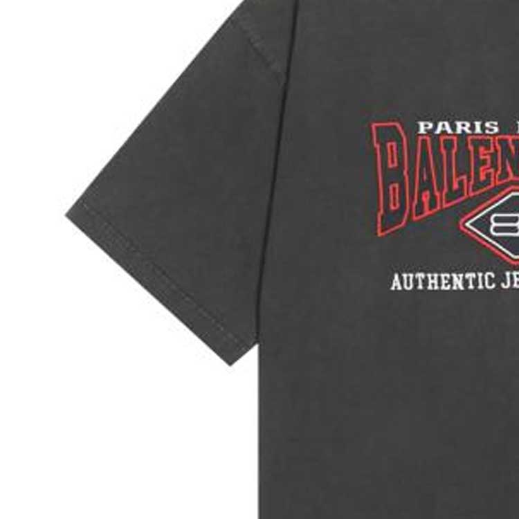 (Women) Balenciaga FW22  Oversized Distressed Logo Tee Black 641655TMVA91000 圖 4
