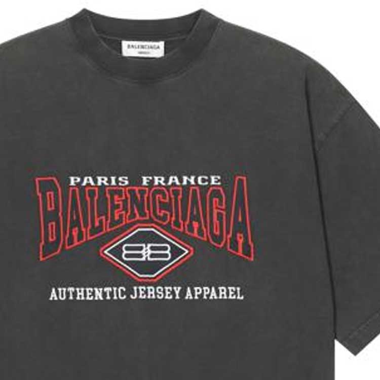 (Women) Balenciaga FW22  Oversized Distressed Logo Tee Black 641655TMVA91000 圖 7