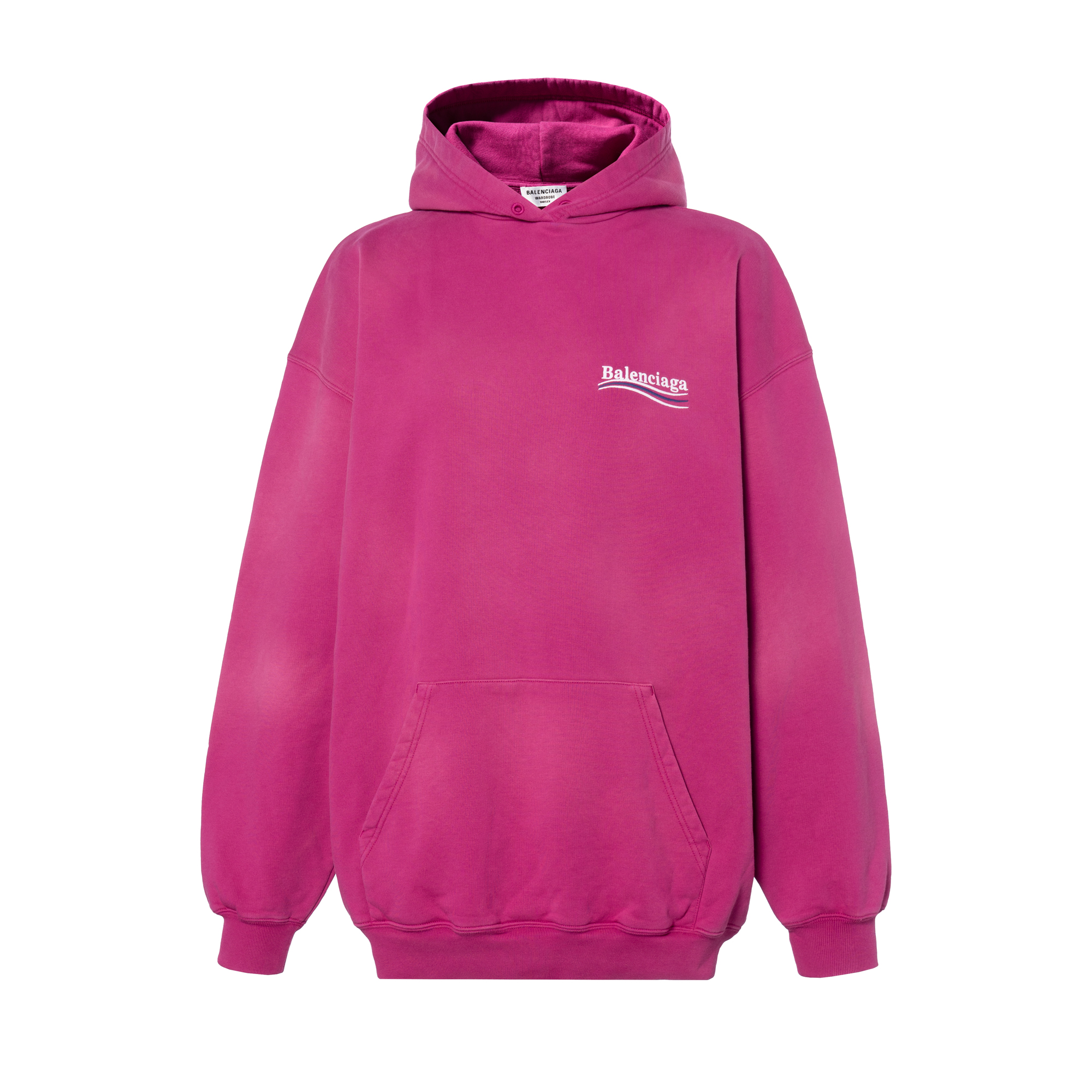 (Women) Balenciaga FW22  Oversized Pink Hoodie with Logo Print. 578135TKVI95282