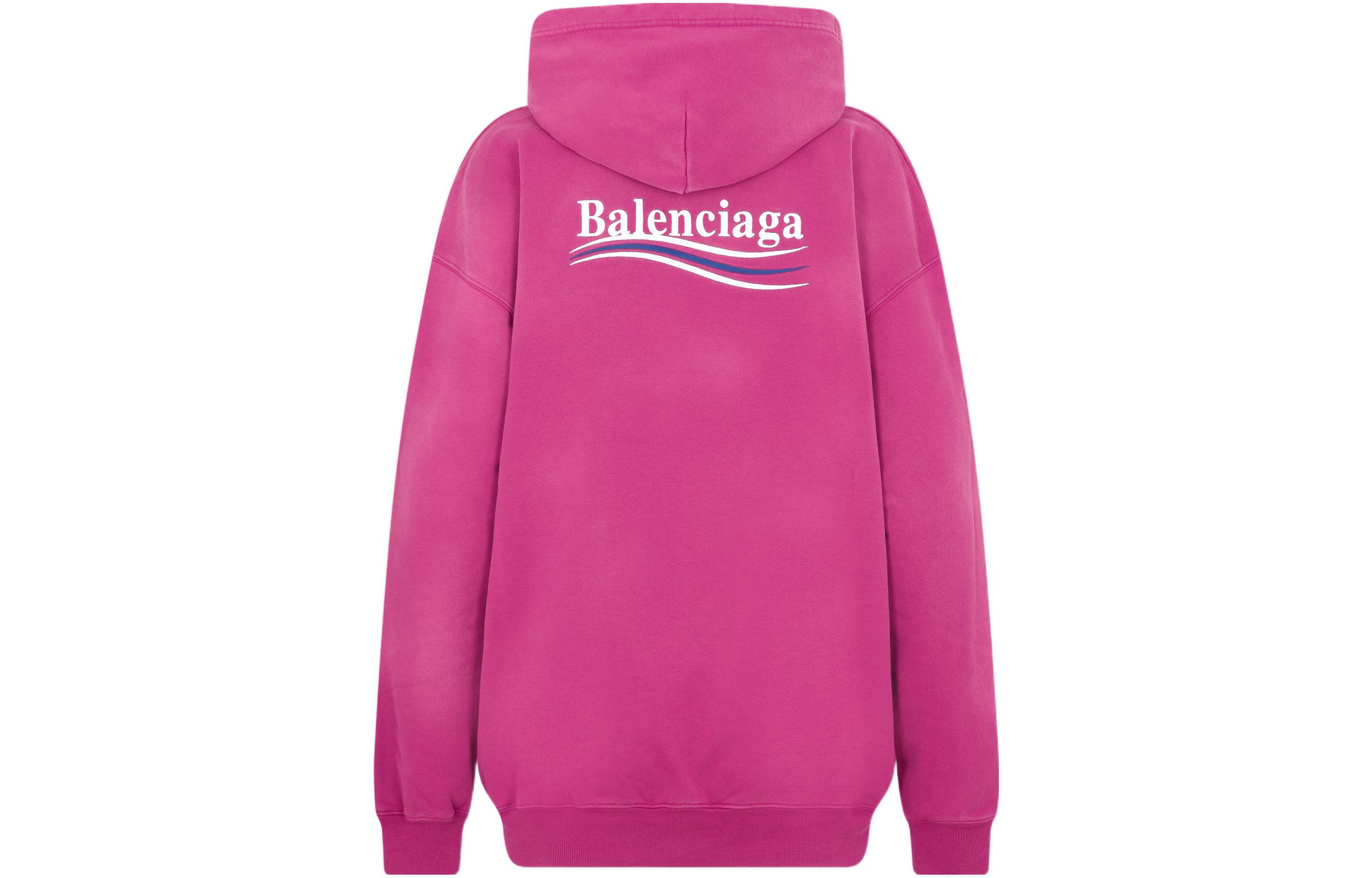 (Women) Balenciaga FW22  Oversized Pink Hoodie with Logo Print. 578135TKVI95282 圖 3