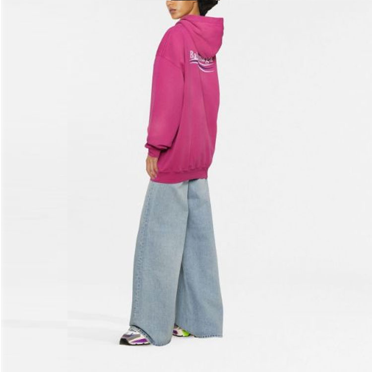 (Women) Balenciaga FW22  Oversized Pink Hoodie with Logo Print. 578135TKVI95282 圖 5